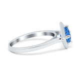 Round Solitaire Engagement Ring Simulated Cubic Zirconia 925 Sterling Silver