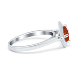 Round Solitaire Engagement Ring Simulated Cubic Zirconia 925 Sterling Silver