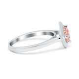 Round Solitaire Engagement Ring Simulated Cubic Zirconia 925 Sterling Silver