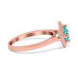 Round Solitaire Engagement Ring Simulated Cubic Zirconia 925 Sterling Silver