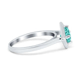 Round Solitaire Engagement Ring Simulated Cubic Zirconia 925 Sterling Silver
