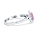 Round Solitaire Engagement Ring Simulated Cubic Zirconia 925 Sterling Silver