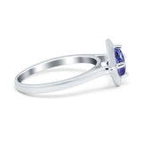 Round Solitaire Engagement Ring Simulated Cubic Zirconia 925 Sterling Silver