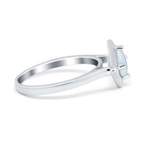 Round Solitaire Engagement Ring Simulated Cubic Zirconia 925 Sterling Silver