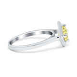 Round Solitaire Engagement Ring Simulated Cubic Zirconia 925 Sterling Silver