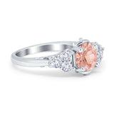 Filigree Wedding Ring Round Simulated Cubic Zirconia 925 Sterling Silver