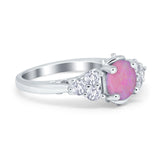Filigree Wedding Ring Round Simulated Cubic Zirconia 925 Sterling Silver