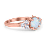 Filigree Wedding Ring Round Simulated Cubic Zirconia 925 Sterling Silver
