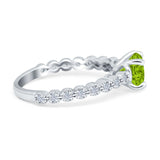 Solitaire Accent Wedding Ring Round Simulated Cubic Zirconia 925 Sterling Silver