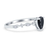Teardrop Wedding Ring Simulated Cubic Zirconia 925 Sterling Silver