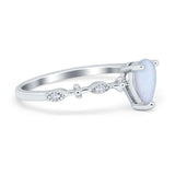 Teardrop Wedding Ring Simulated Cubic Zirconia 925 Sterling Silver