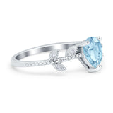 Teardrop Engagement Ring Pear Simulated Cubic Zirconia 925 Sterling Silver