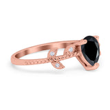 Teardrop Engagement Ring Pear Simulated Cubic Zirconia 925 Sterling Silver