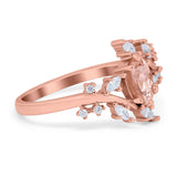 Oval Marquise Simulated Cubic Zirconia Ring 925 Sterling Silver