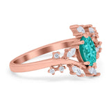 Oval Marquise Simulated Cubic Zirconia Ring 925 Sterling Silver
