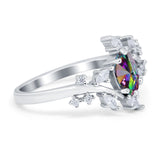 Oval Marquise Simulated Cubic Zirconia Ring 925 Sterling Silver