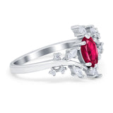 Oval Marquise Simulated Cubic Zirconia Ring 925 Sterling Silver