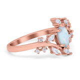 Oval Marquise Simulated Cubic Zirconia Ring 925 Sterling Silver