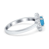 Art Deco Halo Engagement Ring Round Simulated Cubic Zirconia 925 Sterling Silver