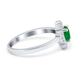 Art Deco Halo Engagement Ring Round Simulated Cubic Zirconia 925 Sterling Silver