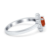 Art Deco Halo Engagement Ring Round Simulated Cubic Zirconia 925 Sterling Silver