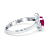 Art Deco Halo Engagement Ring Round Simulated Cubic Zirconia 925 Sterling Silver
