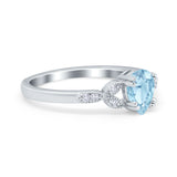 Art Deco Teardrop Bridal Ring Simulated Cubic Zirconia 925 Sterling Silver