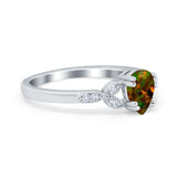 Art Deco Teardrop Bridal Ring Simulated Cubic Zirconia 925 Sterling Silver