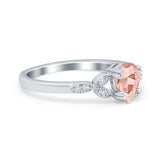 Art Deco Teardrop Bridal Ring Simulated Cubic Zirconia 925 Sterling Silver