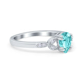 Art Deco Teardrop Bridal Ring Simulated Cubic Zirconia 925 Sterling Silver