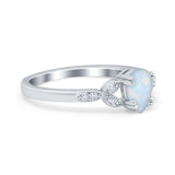 Art Deco Teardrop Bridal Ring Simulated Cubic Zirconia 925 Sterling Silver