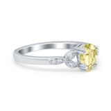 Art Deco Teardrop Bridal Ring Simulated Cubic Zirconia 925 Sterling Silver