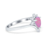 Teardrop V Chevron Engagement Ring Simulated Cubic Zirconia 925 Sterling Silver
