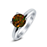Cathedral Solitaire Wedding Ring Simulated Cubic Zirconia 925 Sterling Silver Center Stone-(7mm)