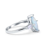 Art Deco Marquise Simulated Cubic Zirconia Engagement Ring 925 Sterling Silver