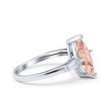 Marquise Art Deco Engagement Simulated Cubic Zirconia Ring 925 Sterling Silver