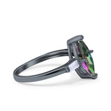 Marquise Art Deco Engagement Simulated Cubic Zirconia Ring 925 Sterling Silver