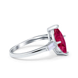 Marquise Art Deco Engagement Simulated Cubic Zirconia Ring 925 Sterling Silver
