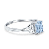 Emerald Cut Engagement Ring Simulated CZ 925 Sterling Silver