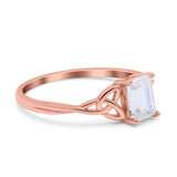 Emerald Cut Engagement Ring Simulated CZ 925 Sterling Silver