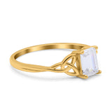 Emerald Cut Engagement Ring Simulated CZ 925 Sterling Silver