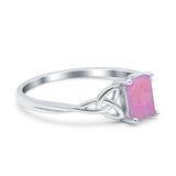 Engagement Ring Emerald Cut Simulated Cubic Zirconia Solid 925 Sterling Silver
