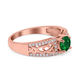 Split Celtic Engagement Ring Round Simulated Cubic Zirconia 925 Sterling Silver