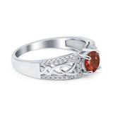Split Celtic Engagement Ring Round Simulated Cubic Zirconia 925 Sterling Silver