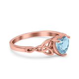 Heart Celtic Wedding Promise Ring Simulated Cubic Zirconia 925 Sterling Silver