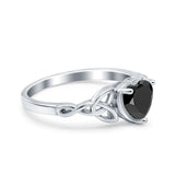 Heart Celtic Wedding Promise Ring Simulated Cubic Zirconia 925 Sterling Silver