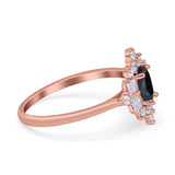 Oval Cut Halo Vintage Wedding Ring Simulated Cubic Zirconia 925 Sterling Silver