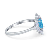 Oval Cut Halo Vintage Wedding Ring Simulated Cubic Zirconia 925 Sterling Silver