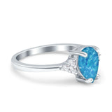 Teardrop Pear Art Deco Engagement Wedding Bridal Ring Round Simulated Cubic Zirconia Accent 925 Sterling Silver