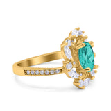 Oval Vintage Art Deco Engagement Ring Simulated Cubic Zirconia 925 Sterling Silver